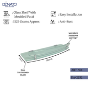 Durable tempered glass shelf for bathroom or kitchen use