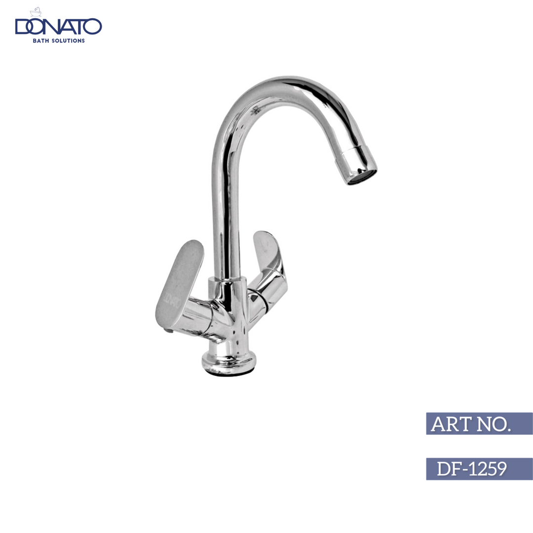 Durable center hole basin mixer faucet with a brushed nickel finish for elegant washbasins