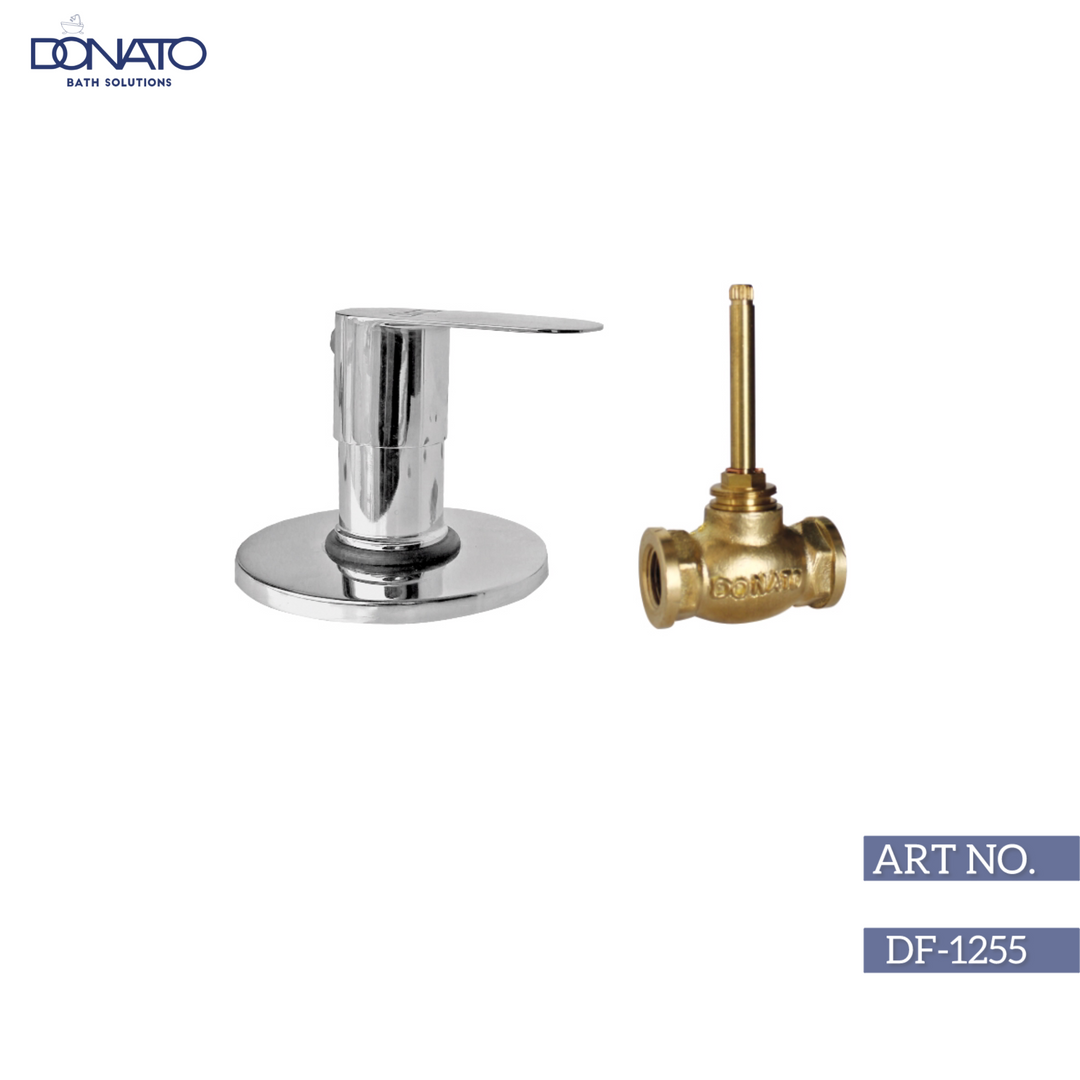 Reliable concealed stop cock with a polished finish, designed for both hot and cold water supply lines.