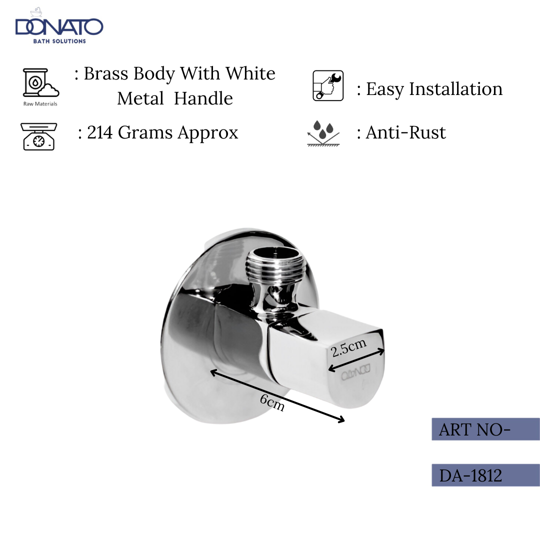 High-quality angle valve with a chrome finish for modern plumbing