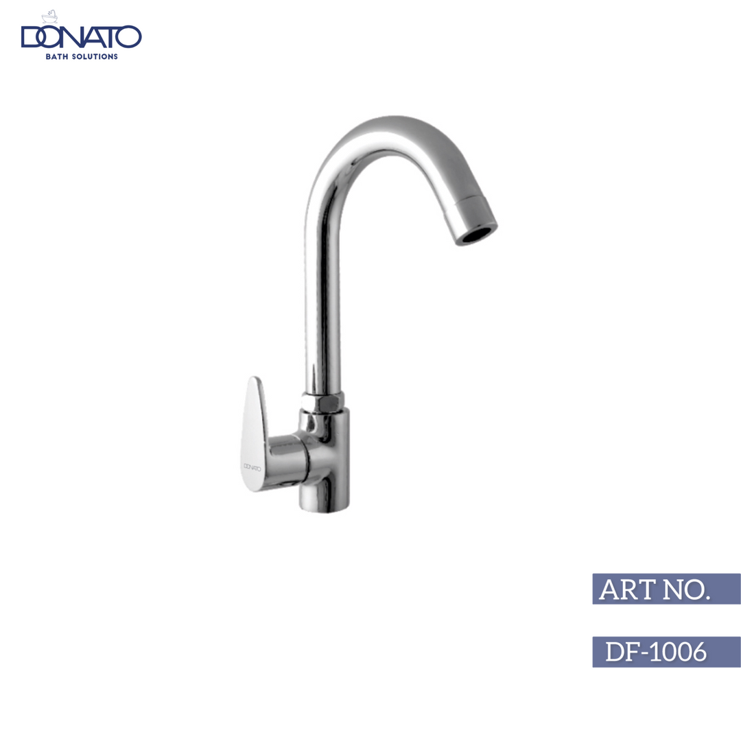 Durable swan neck tap featuring a 360-degree swivel spout for versatile water flow in kitchens