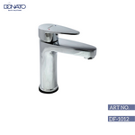 Contemporary single lever sink mixer featuring a ceramic cartridge for smooth operation and longevity.