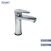 Contemporary single lever sink mixer featuring a ceramic cartridge for smooth operation and longevity.