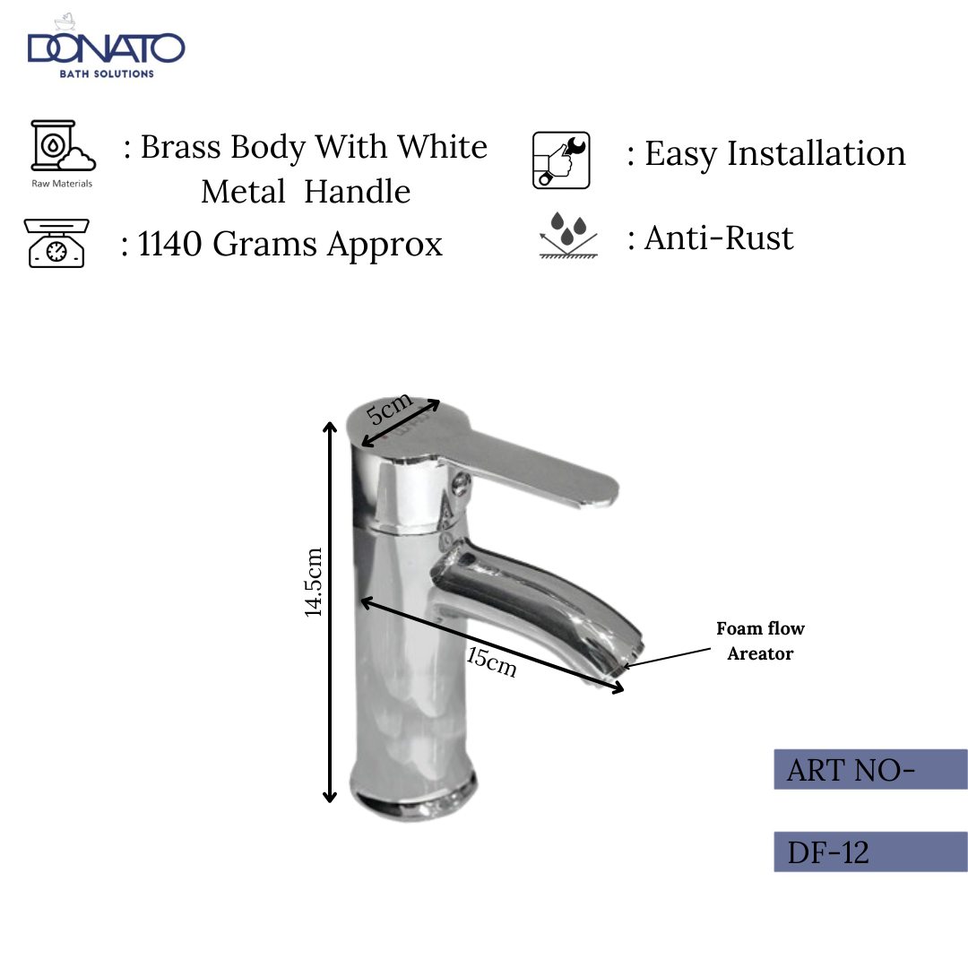 High-quality fusion single lever basin mixer for hot and cold water.