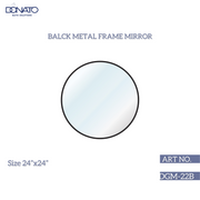 METAL FRAME MIRROR ROUND BLACK