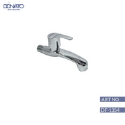 Reliable bib cock with a polished finish, designed for both hot and cold water supply lines.