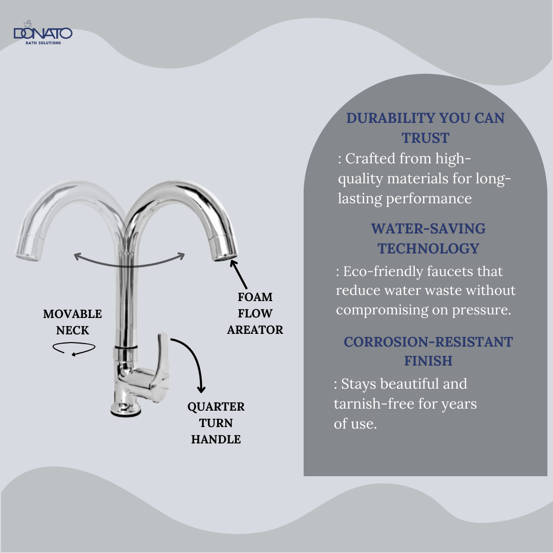 Modern Swan Neck Faucet - High-Quality Chrome Finish