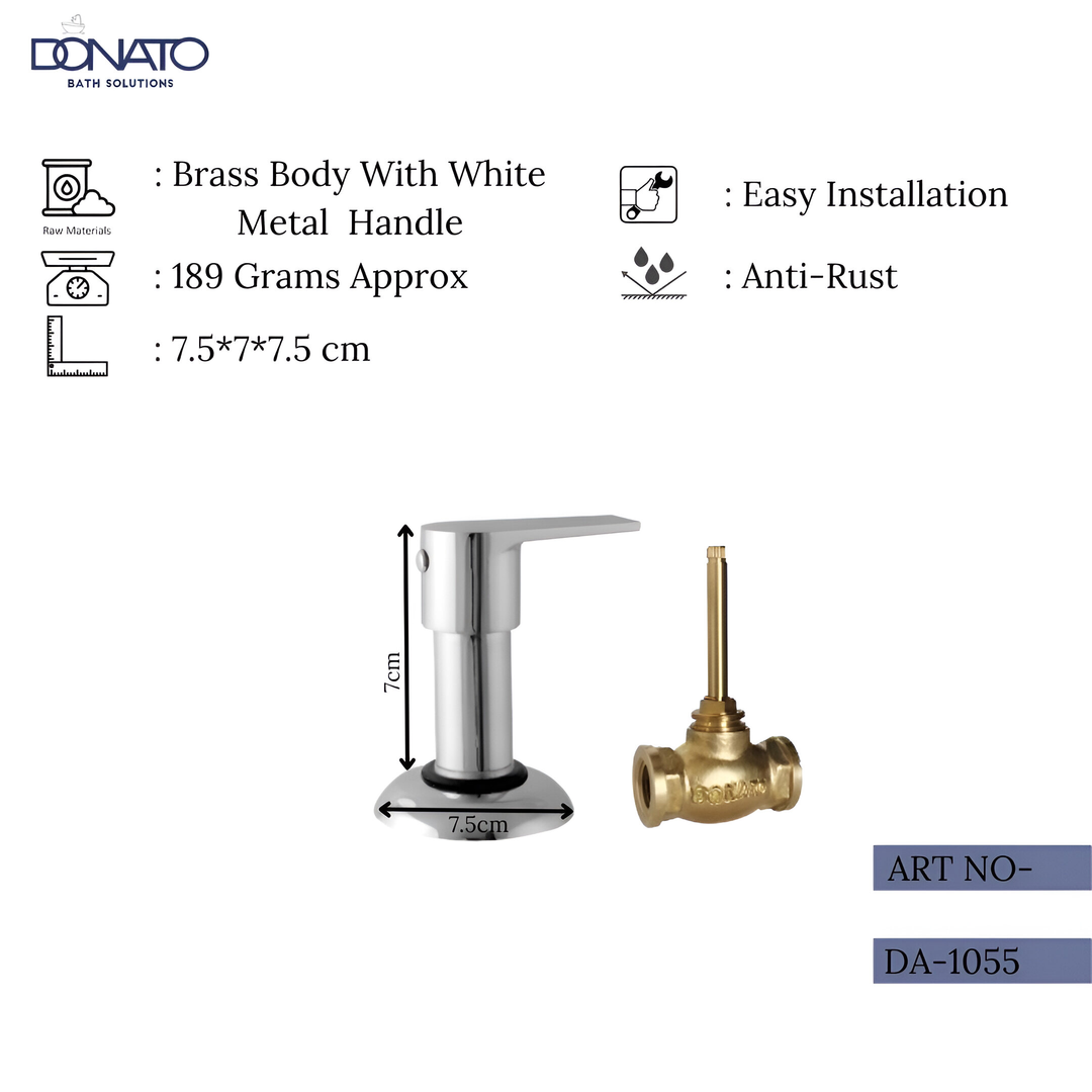 Durable concealed stop cock in brass finish, designed for efficient water control in plumbing systems.