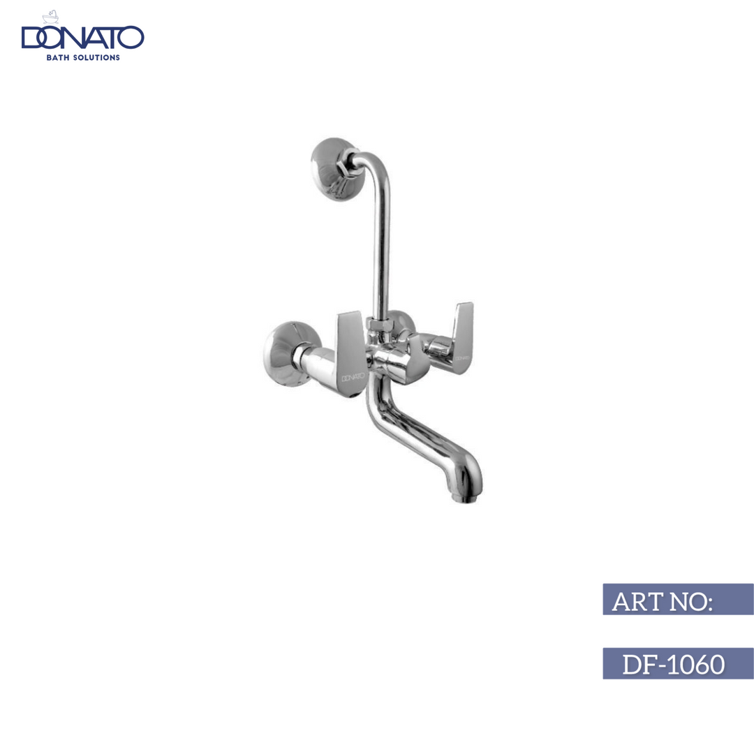 Sleek wall mixer L-blend faucet in polished chrome finish, perfect for modern bathroom and kitchen installations.