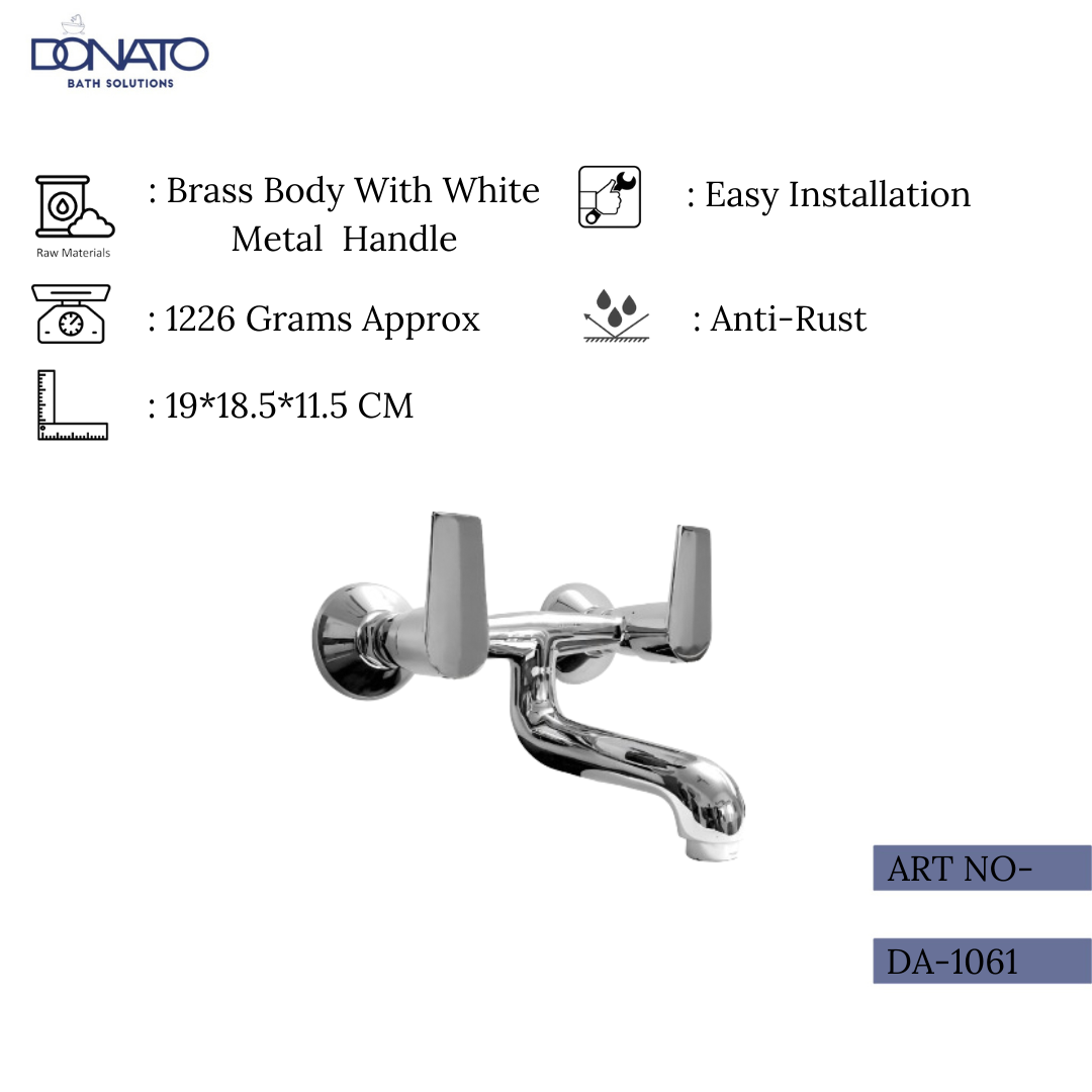 Sleek wall mixer with non-telephonic design for bathrooms.