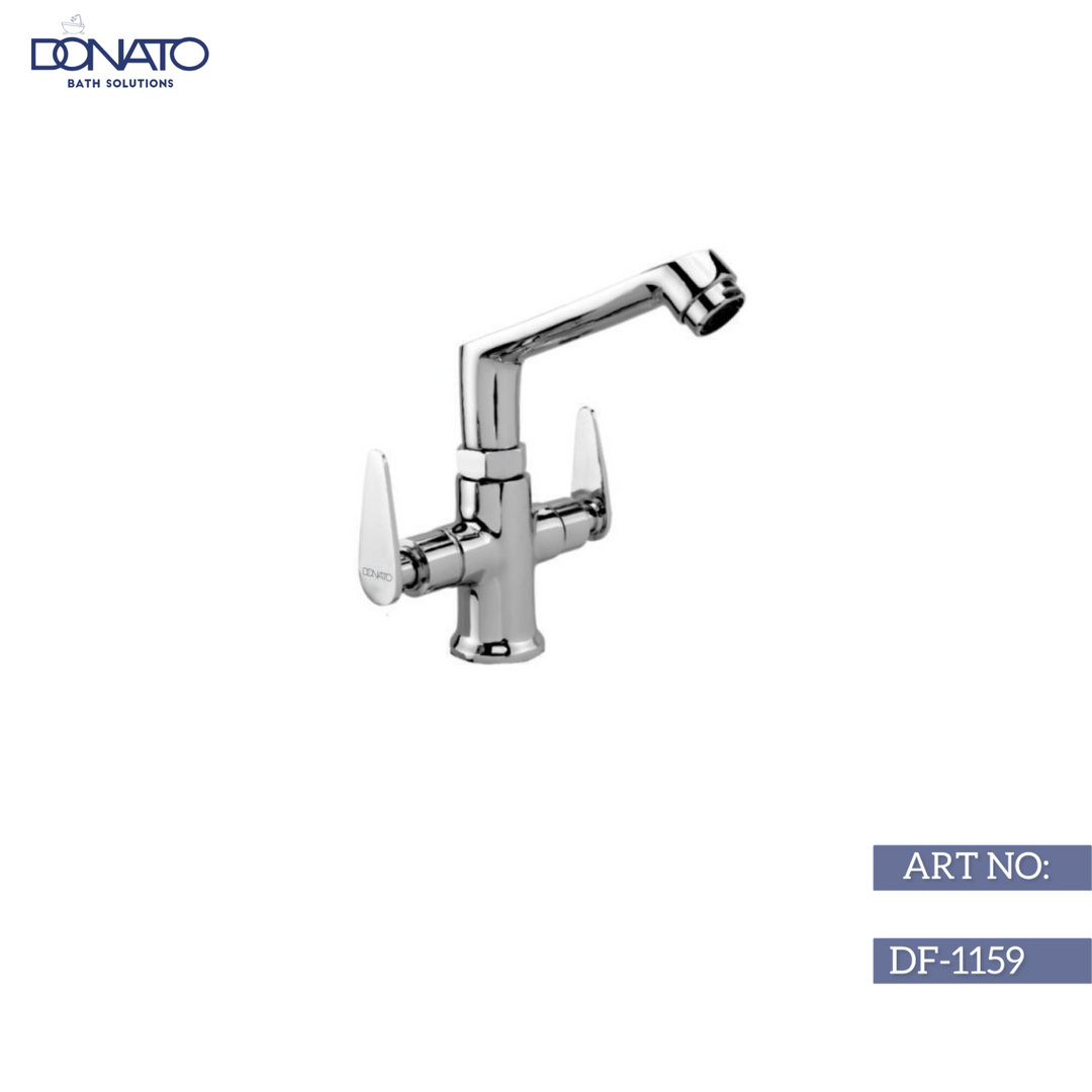 Durable center hole basin mixer faucet with a brushed nickel finish for elegant washbasins