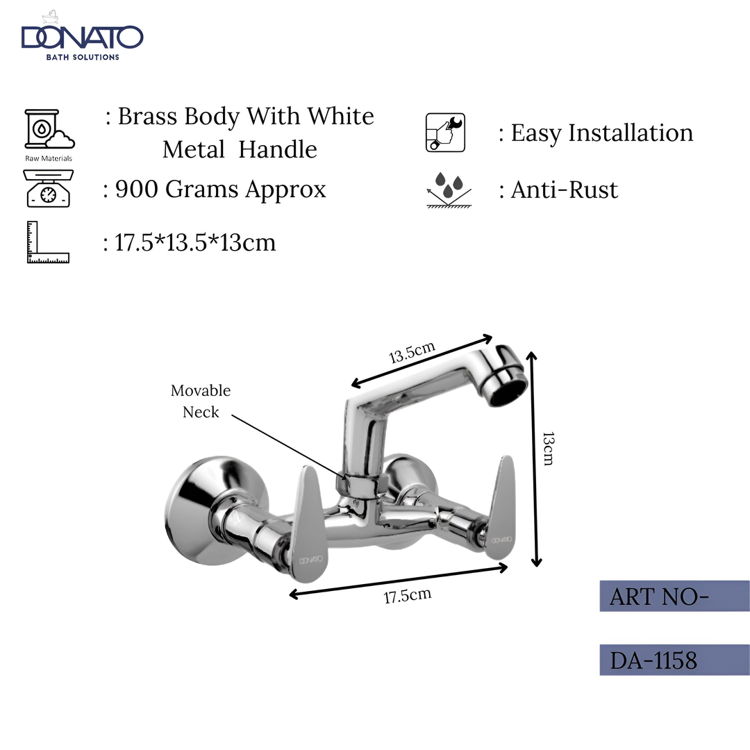 Versatile sink mixer designed for easy installation and reliable water flow in residential with 900 grams weight and 13 cm height , length of 17.5 cm