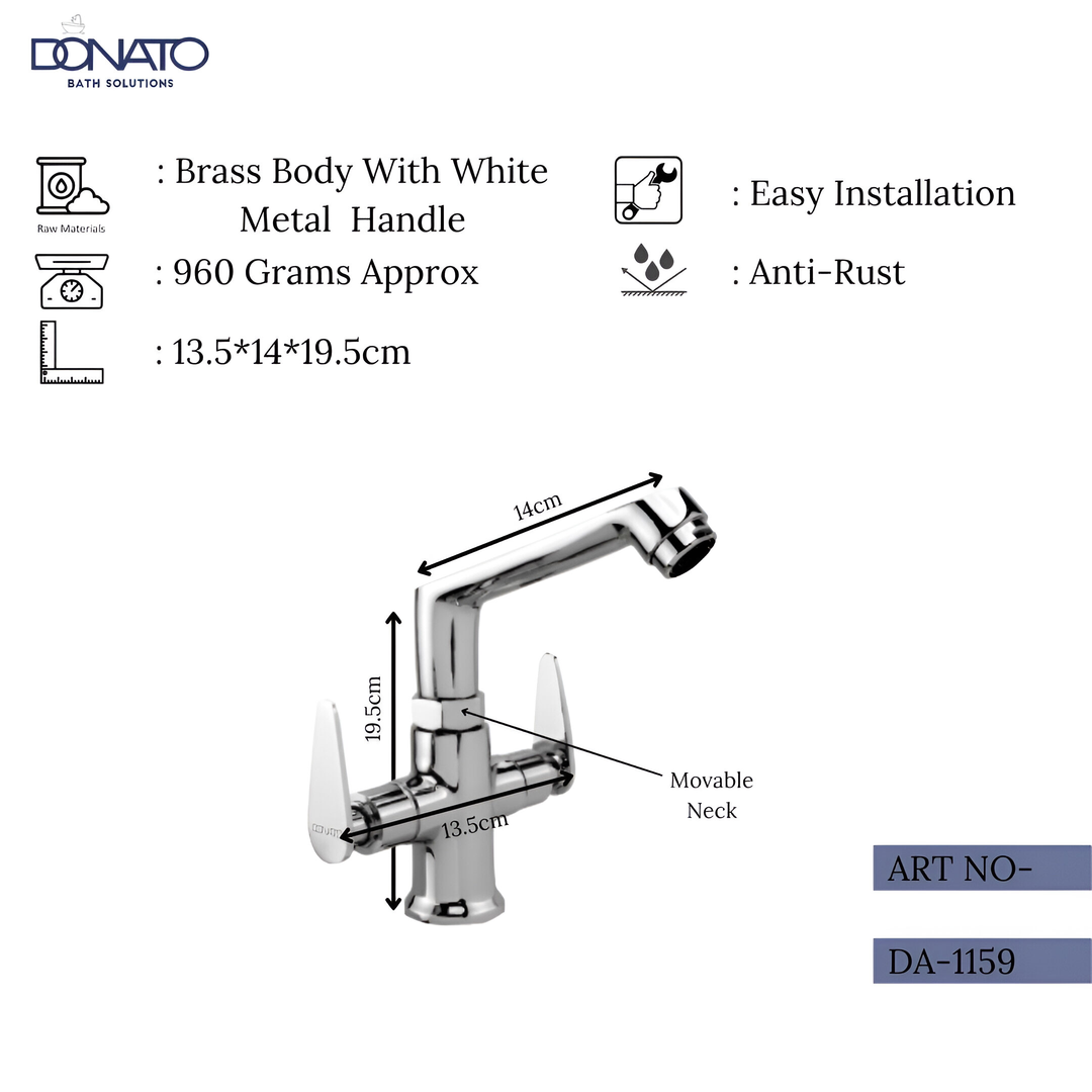 drip center hole basin mixer with 960 grams of weight and height of 19.5 cm length of 13.5cm , easy to install and rust resistance