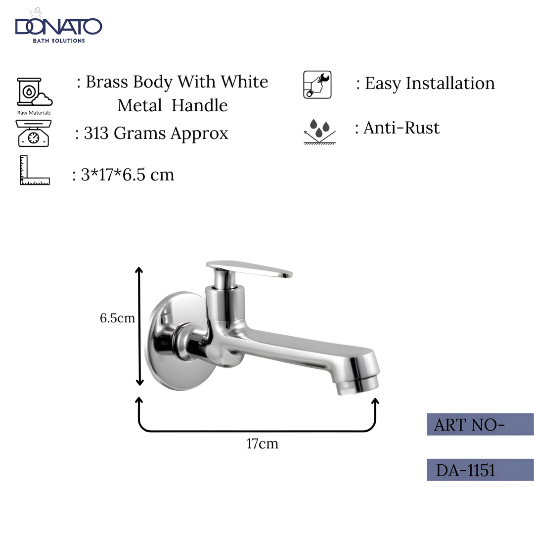 Reliable long nose faucet with a ceramic cartridge for smooth operation and 17 cm wide 6.5 cm of height , 313 grams weight