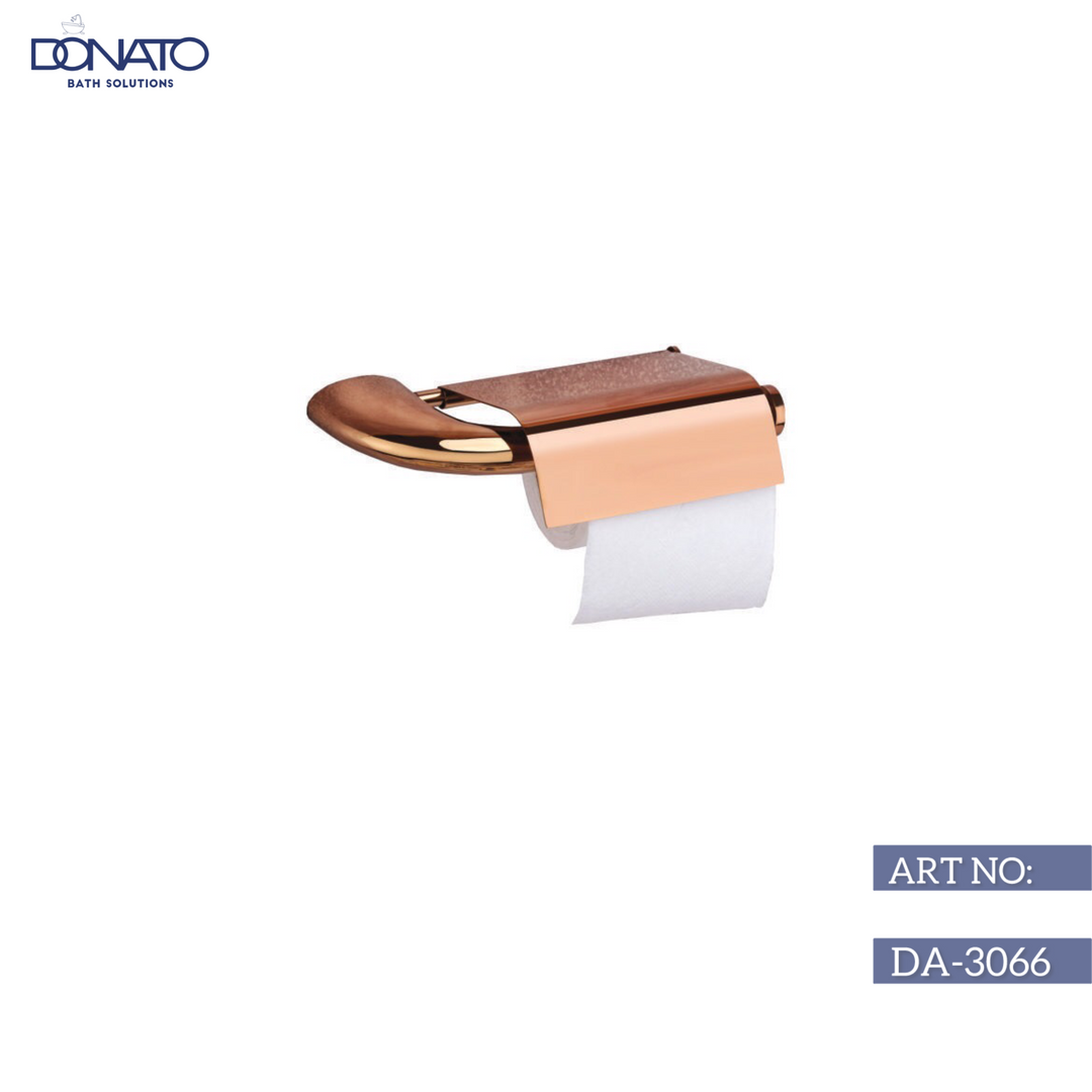 DONATO PAPER HOLDER WITH LID- DROPLET ROSE GOLD (BRASS)