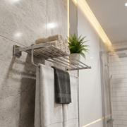 DONATO TOWEL RACK 24”- REPLAY BRASS