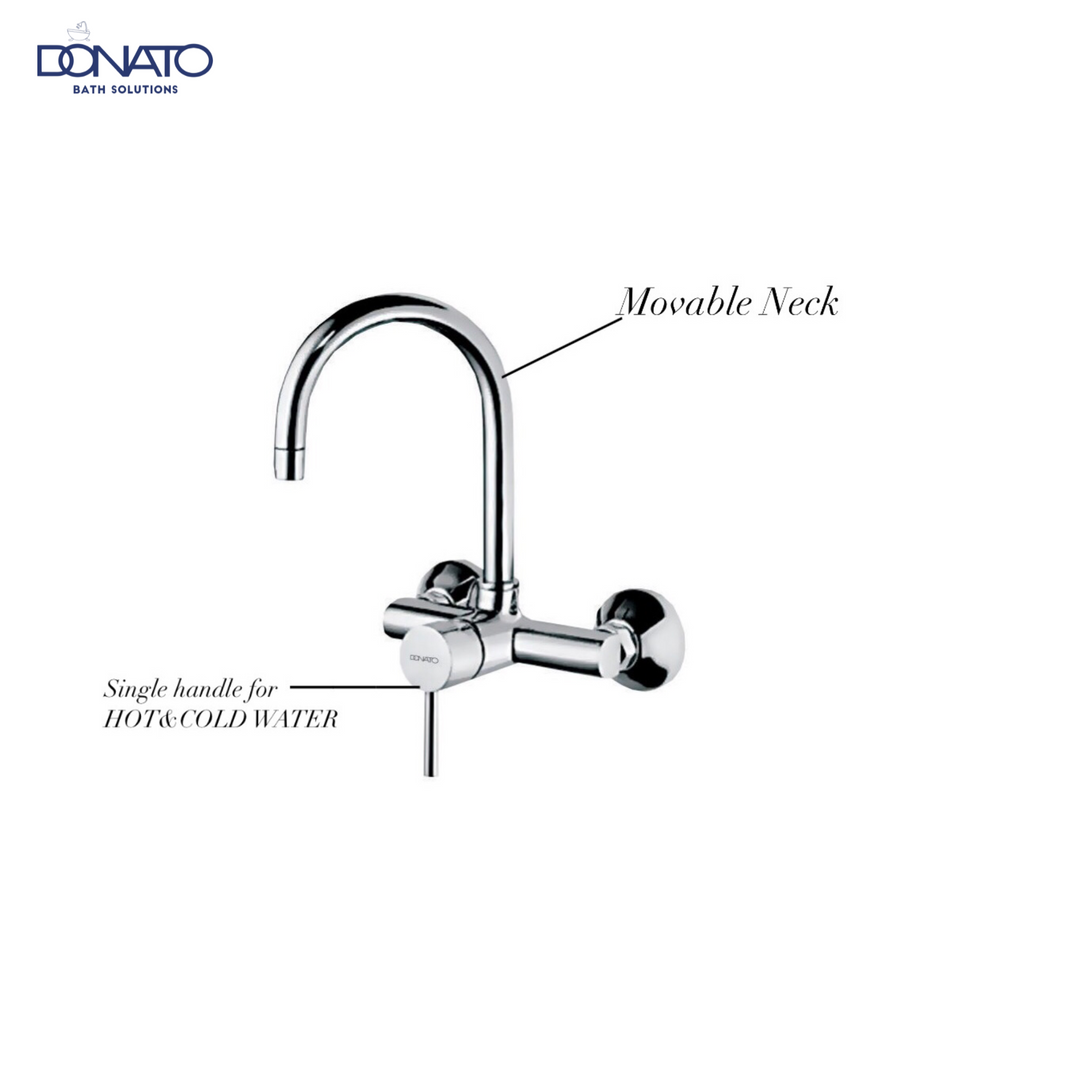 DONATO SINGLE LEVER SINK MIXER WALL MOUNTED- FLORENTINE