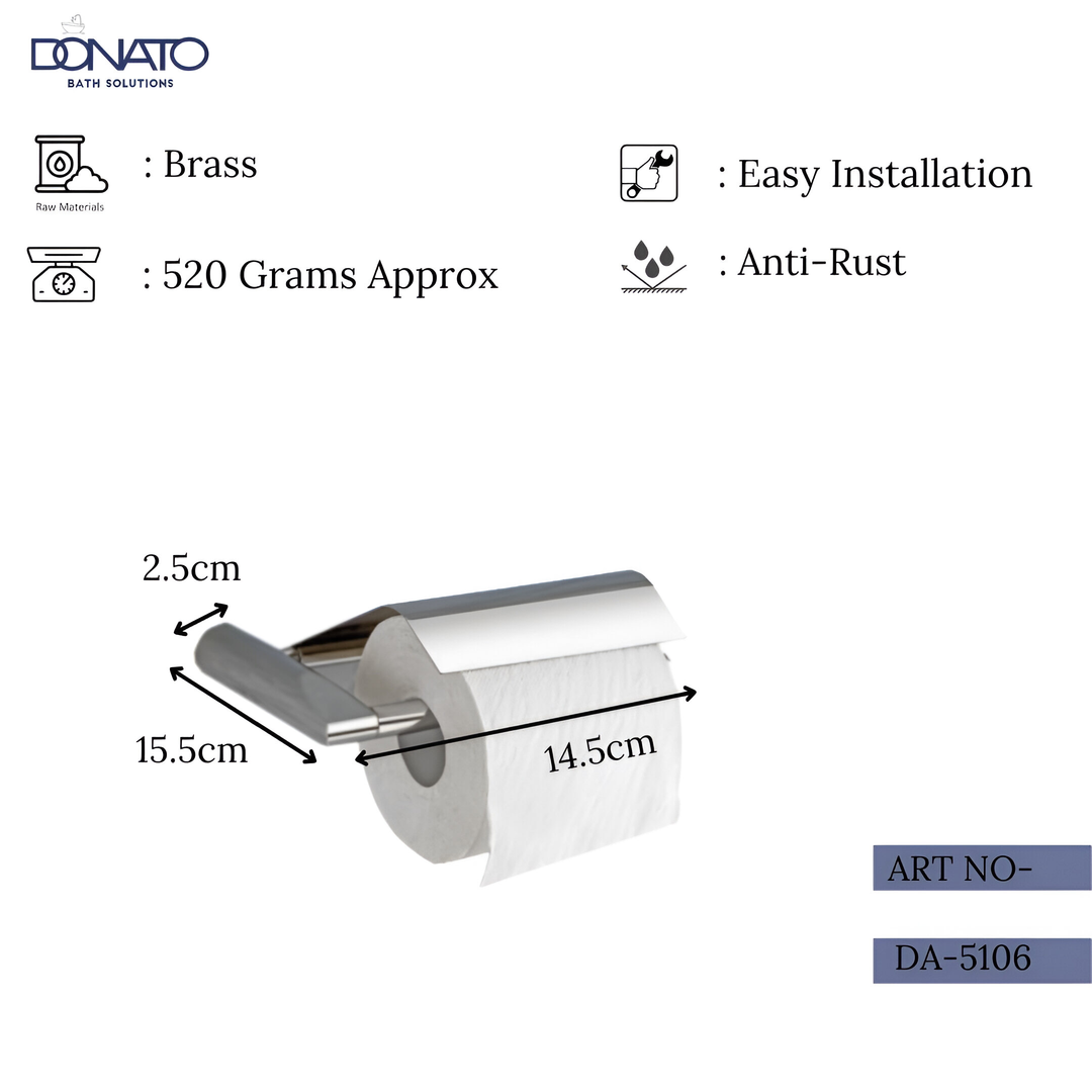 DONATO PAPER HOLDER WITH LID- DELEGATE BRASS