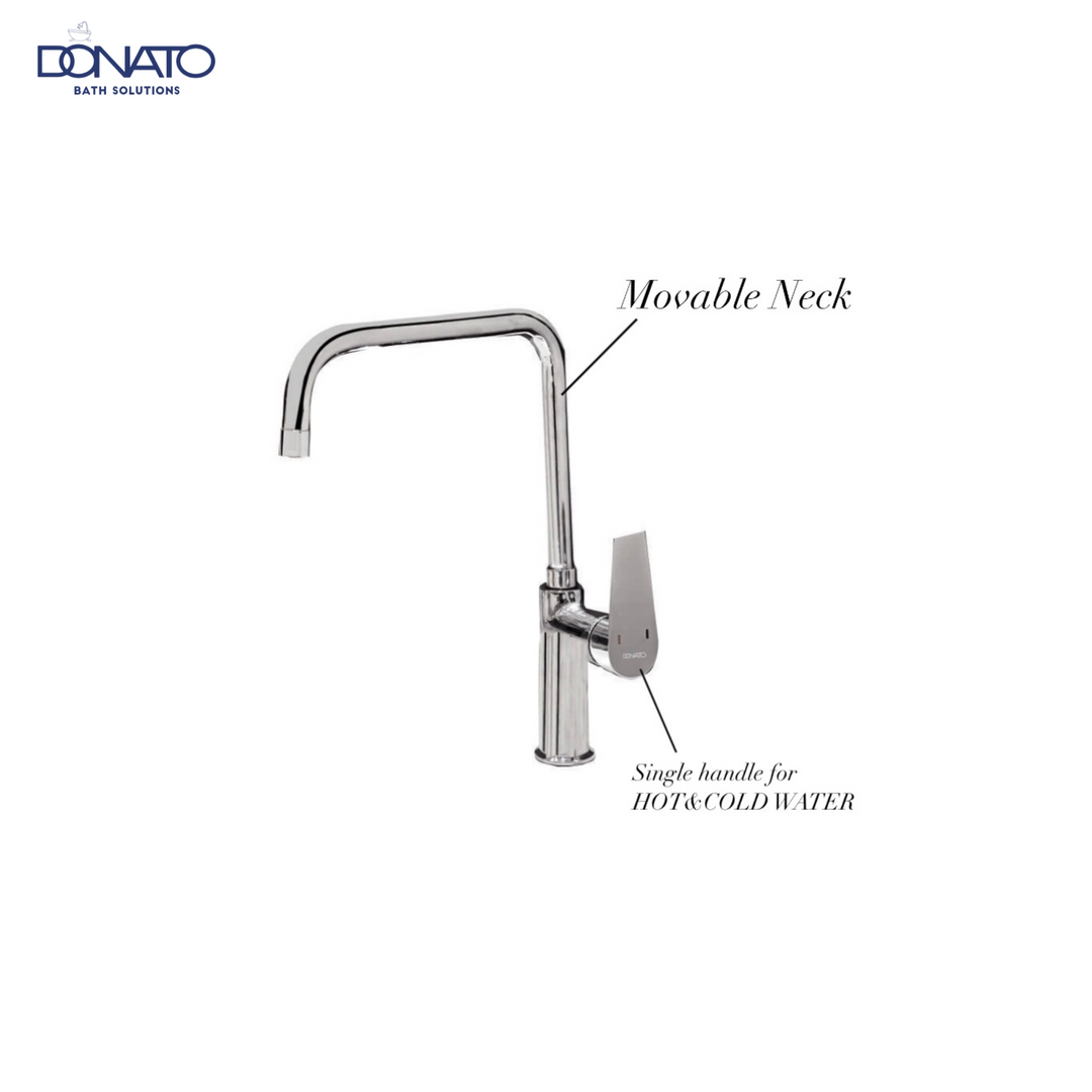 single lever basin mixer sink mixer with movable neck and has signle handle for hot & cold water flow