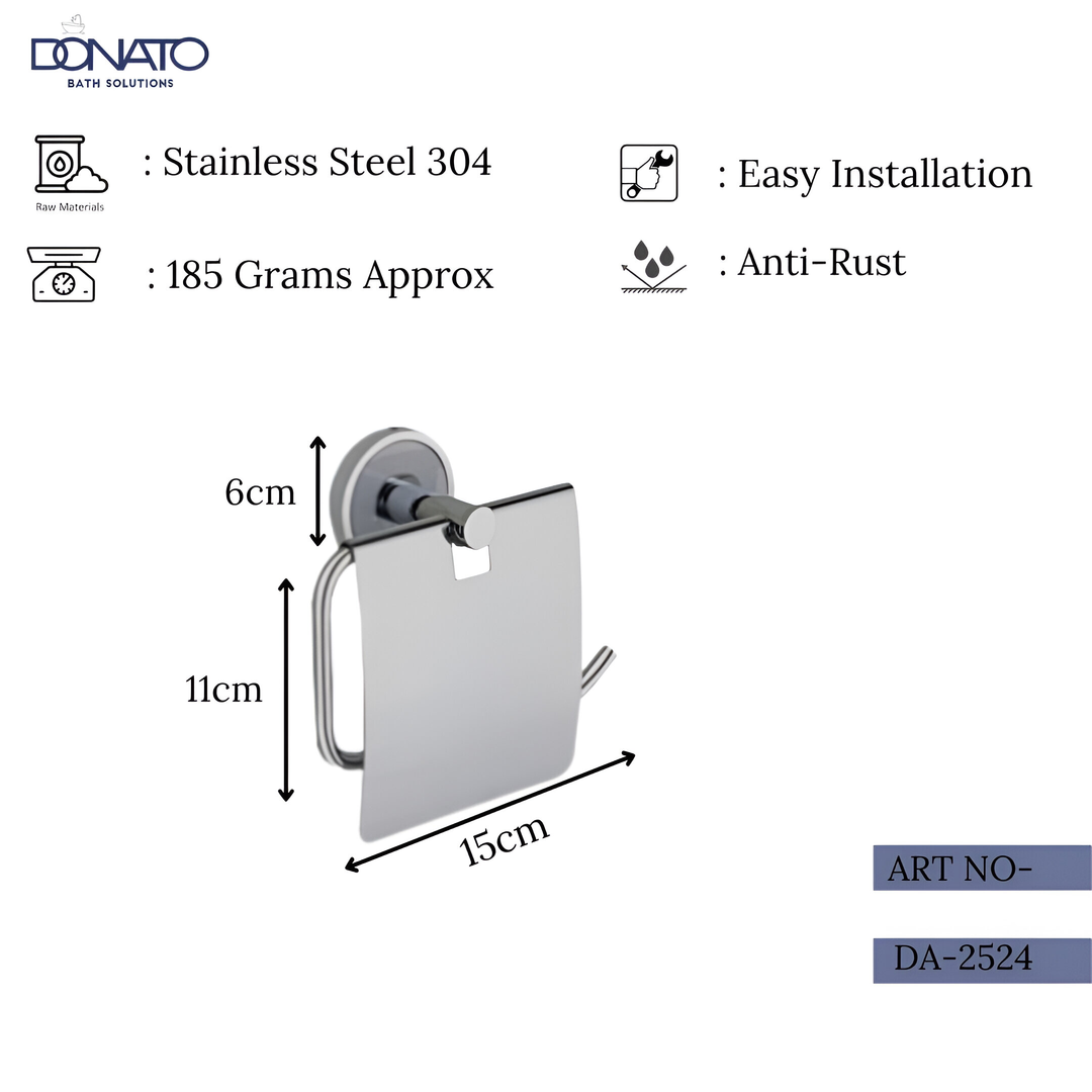 DONATO PAPER HOLDER WITH LID- DRAKE BRASS