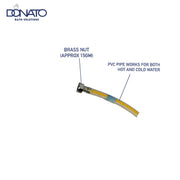 DONATO 24” INCHES PVC CONNECTION PIPE WITH BRASS NUT