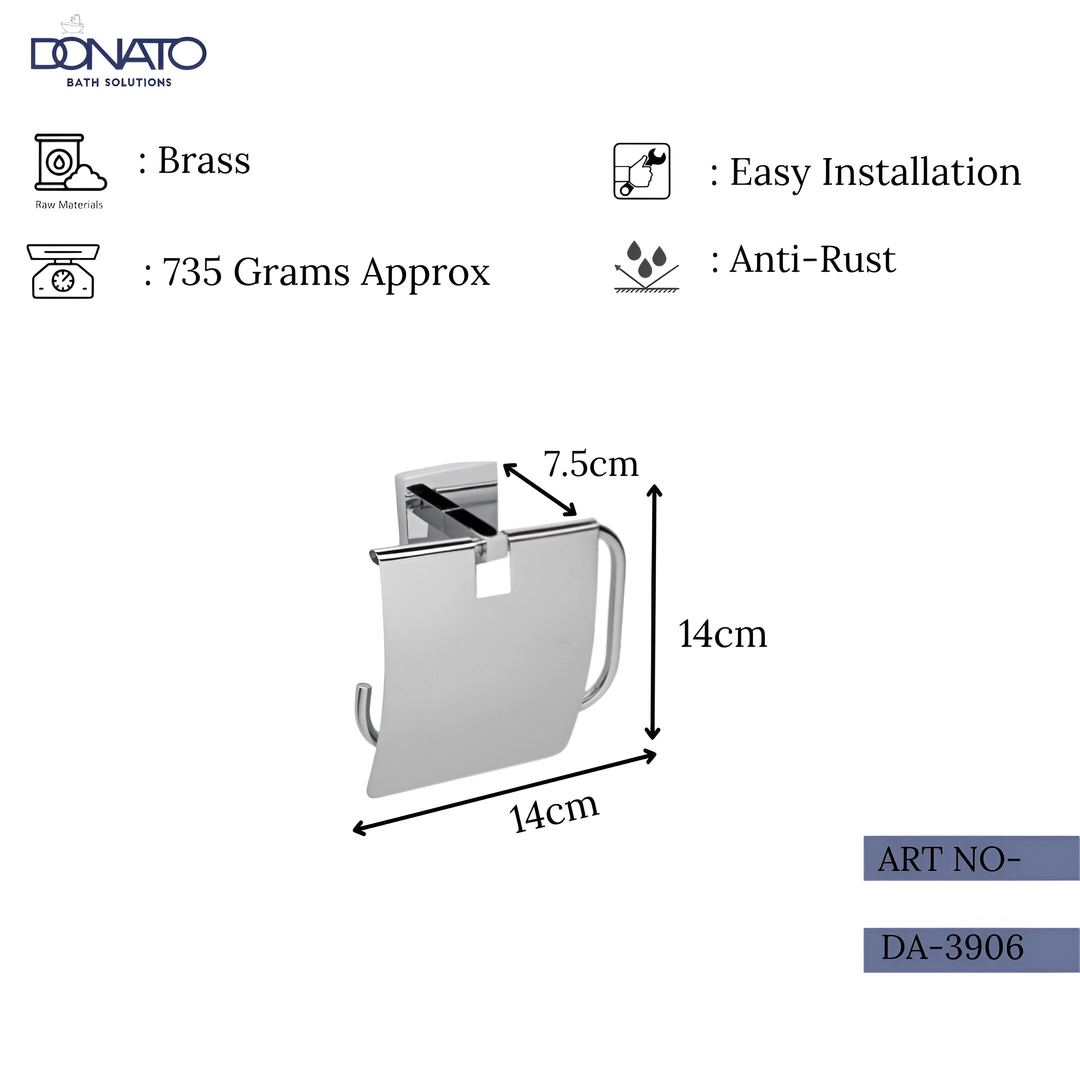 DONATO PAPER HOLDER WITH LID- REPLAY BRASS