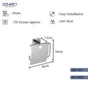 DONATO PAPER HOLDER WITH LID- REPLAY BRASS