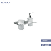 S.S SHELF LIQUID SOAP DISPENSER + TUMBLER