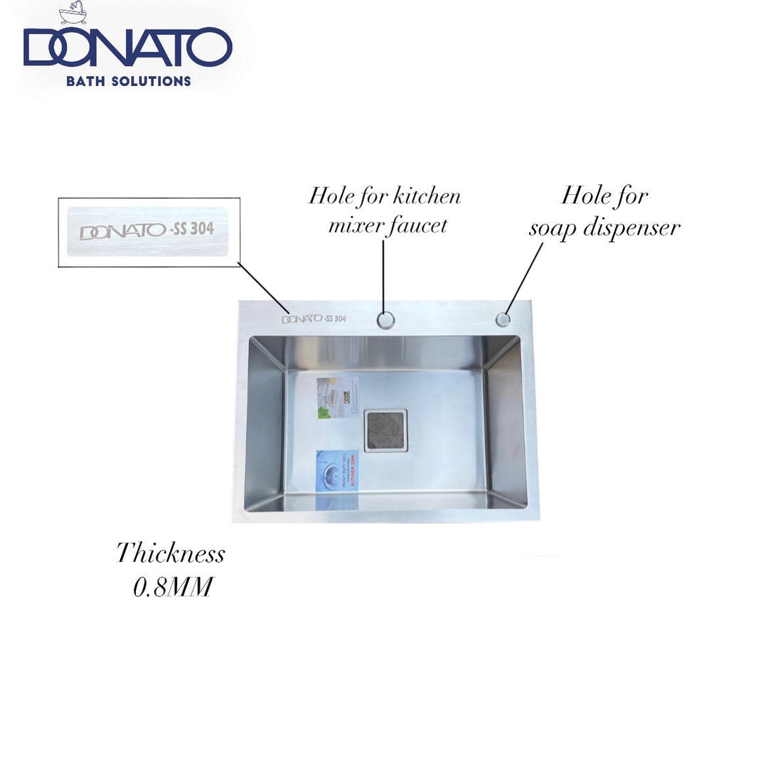 Donato Handmade Kitchen Sink With 1mm Thickness