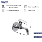 Brass Bib Cock - Reliable Water Control for Outdoor Spaces