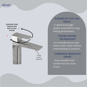 Versatile single lever basin mixer for various basin styles