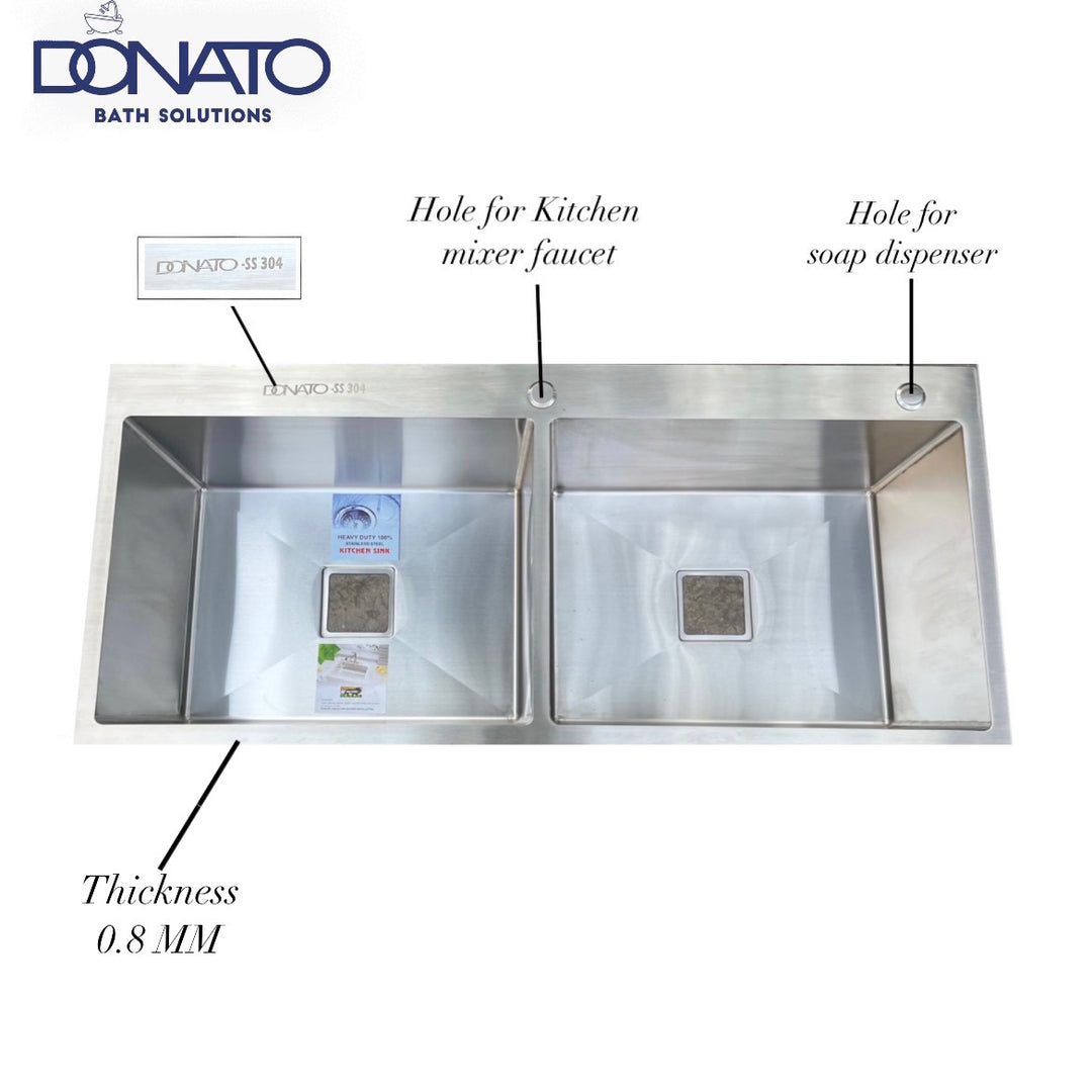 Donato Handmade Kitchen Sink 304 Grade Stainless Steel