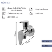 High-quality two-way bib cock with a brass body and ceramic cartridge for long-lasting performance and reliability